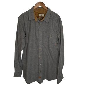 Legendary Whitetails Mens Buck Camp Flannel Button Up Shirt Size L Tall Gray